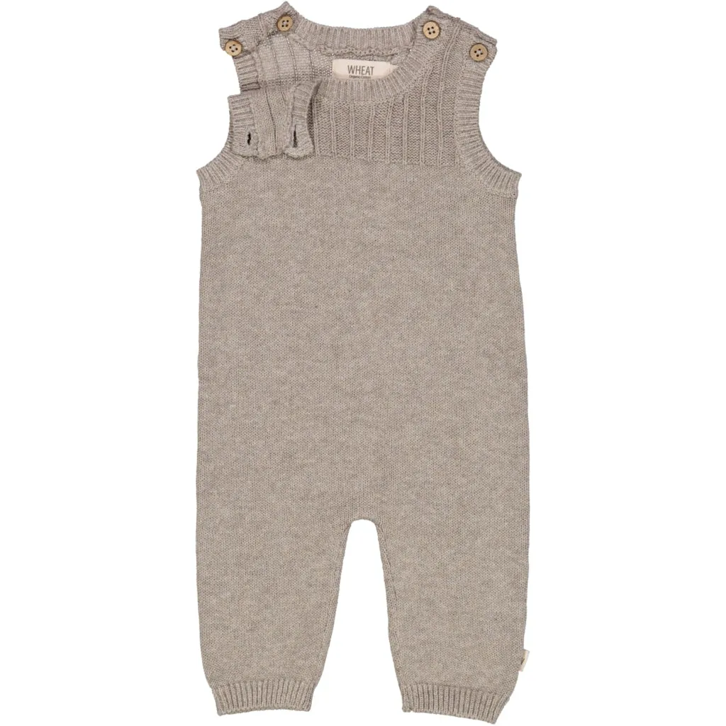 Knit Romper Vigge - warm grey melange