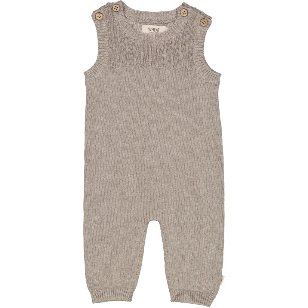 Knit Romper Vigge - warm grey melange