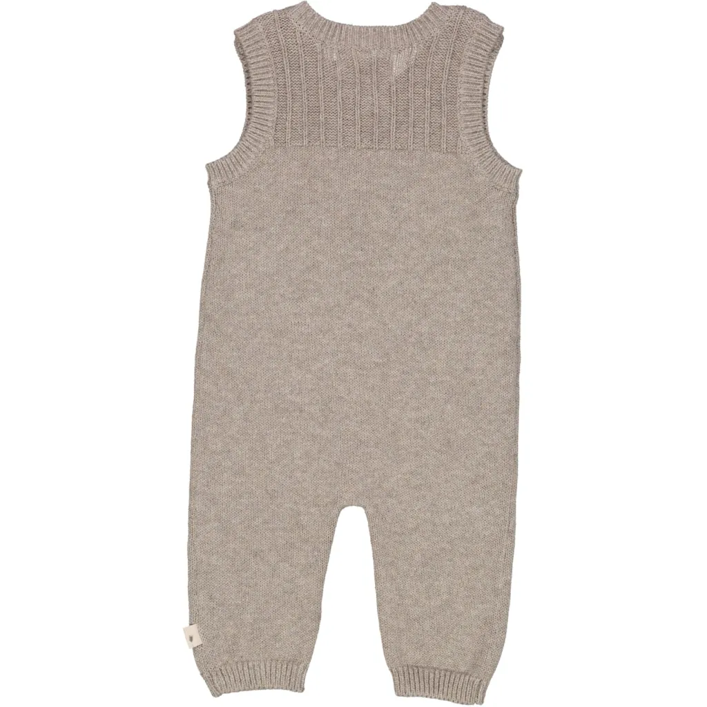 Knit Romper Vigge - warm grey melange