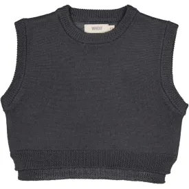 Knit Vest Cuba - black granite