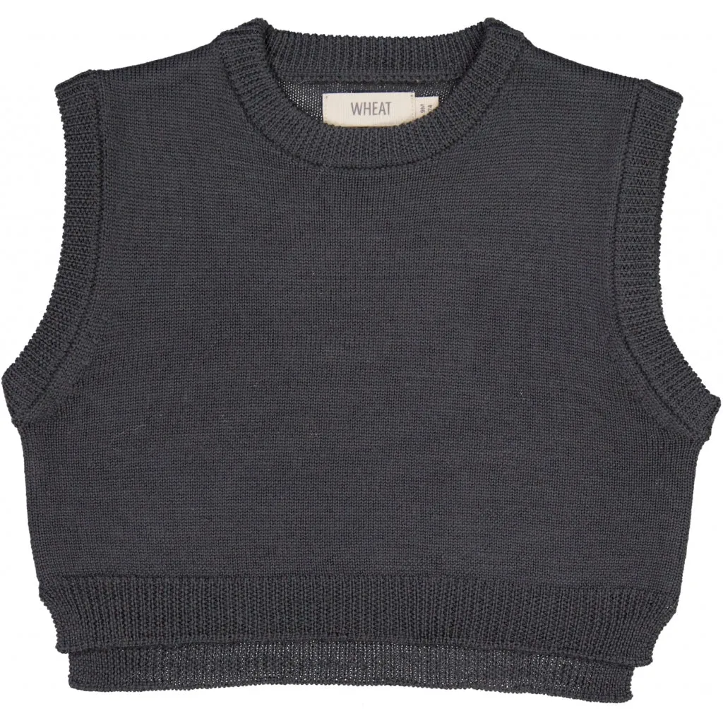Knit Vest Cuba - black granite