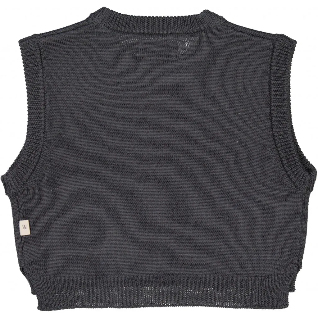 Knit Vest Cuba - black granite