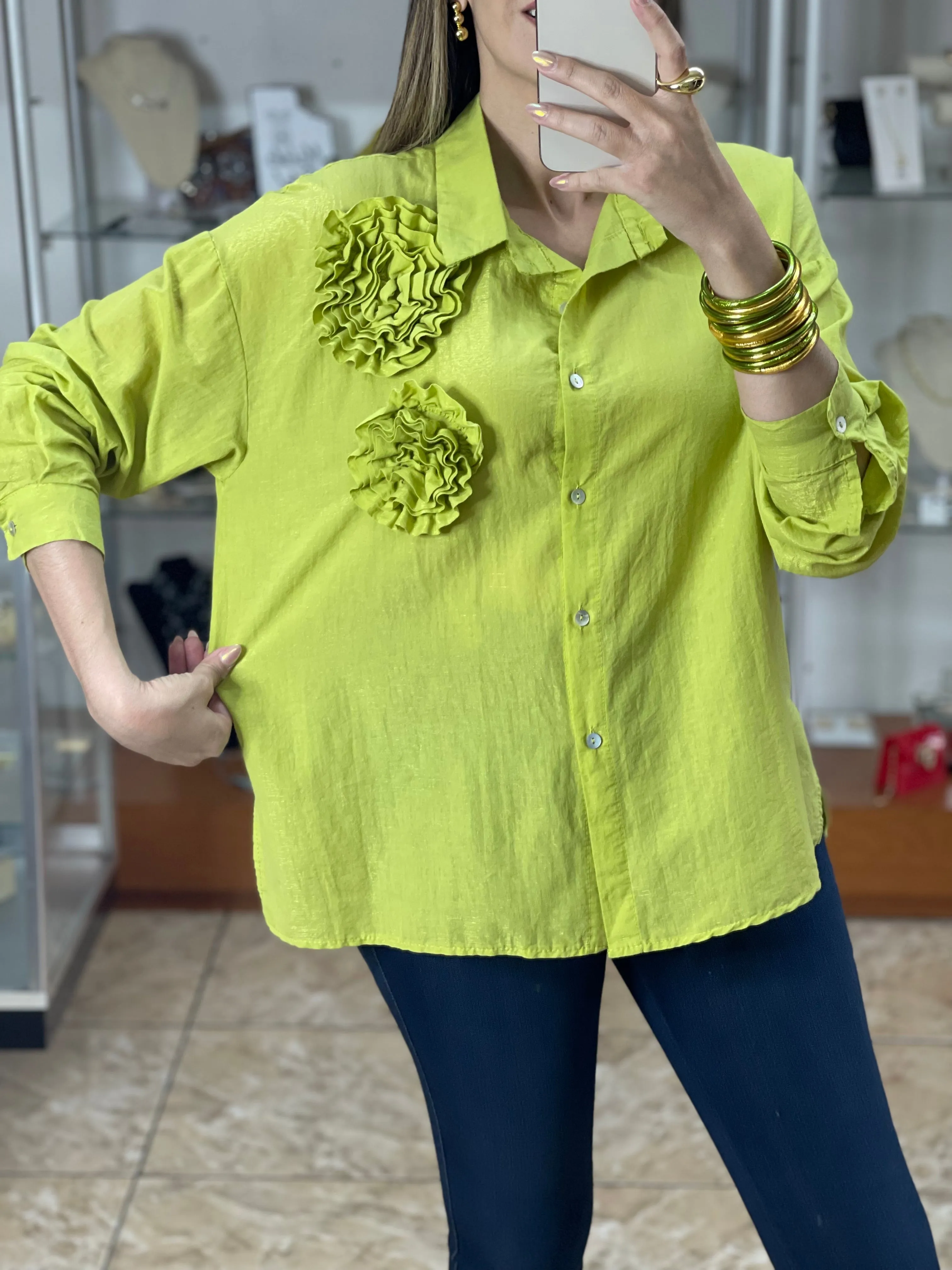 Long Sleeve Floral Design Top