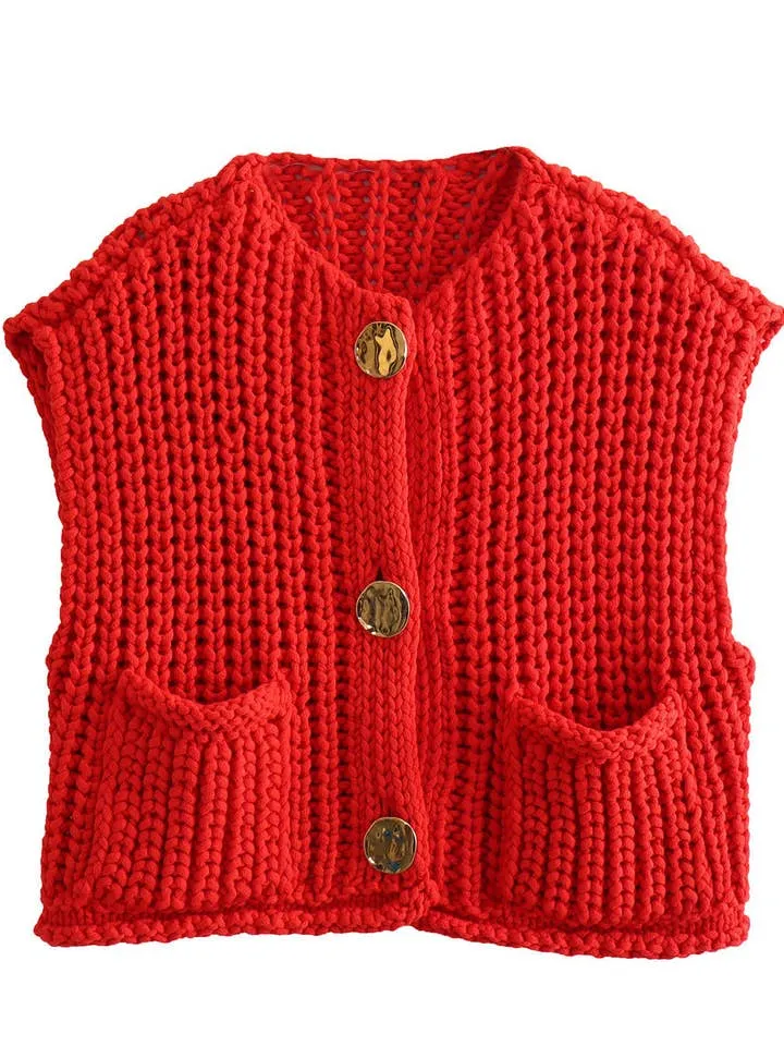 Lydia Chunky Needle Knitted Vest
