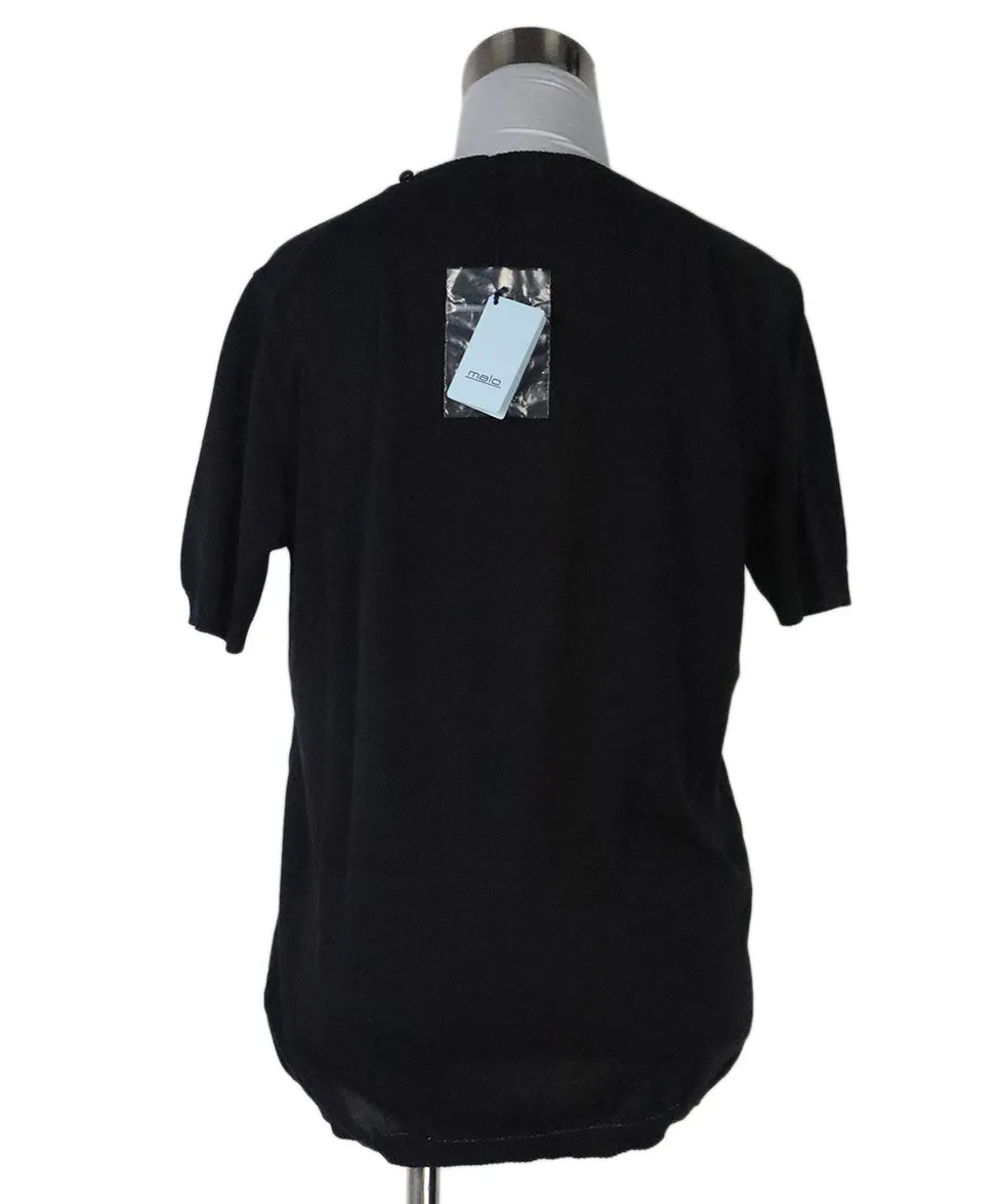 Malo Black Shortsleeve Cotton Crewneck sz 12