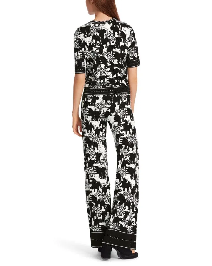 Marc Cain Elephant Print Half Sleeve Pullover