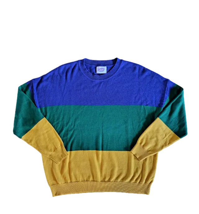 Mardi Gras Color Block Oversized Sweater