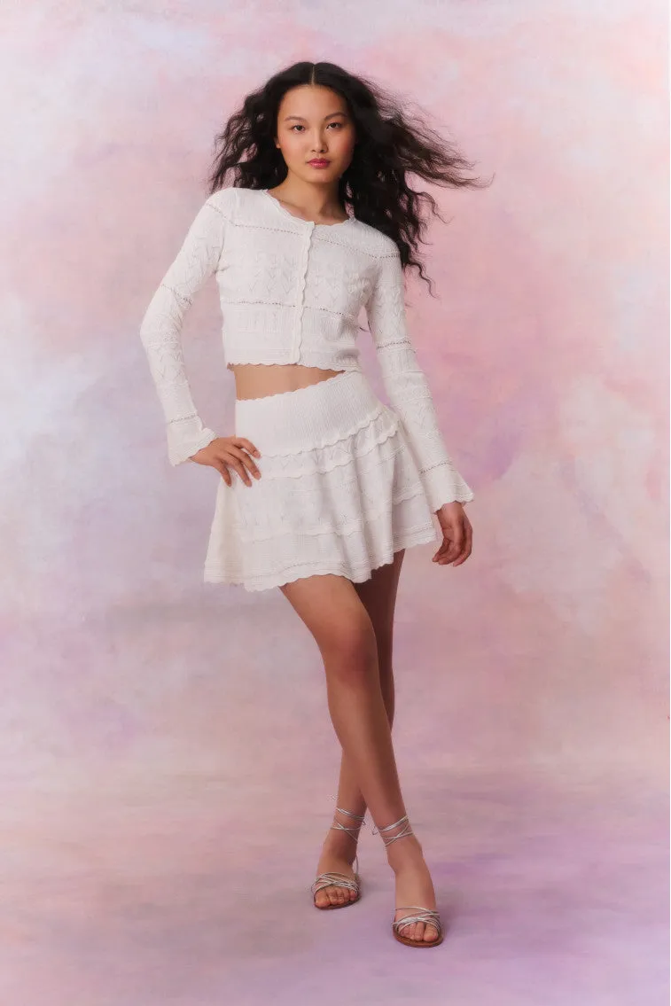 Media Pointelle Scallop Cardigan