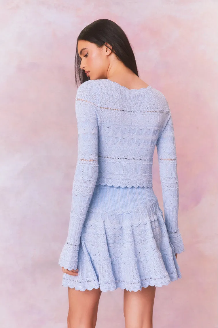 Media Pointelle Scallop Cardigan