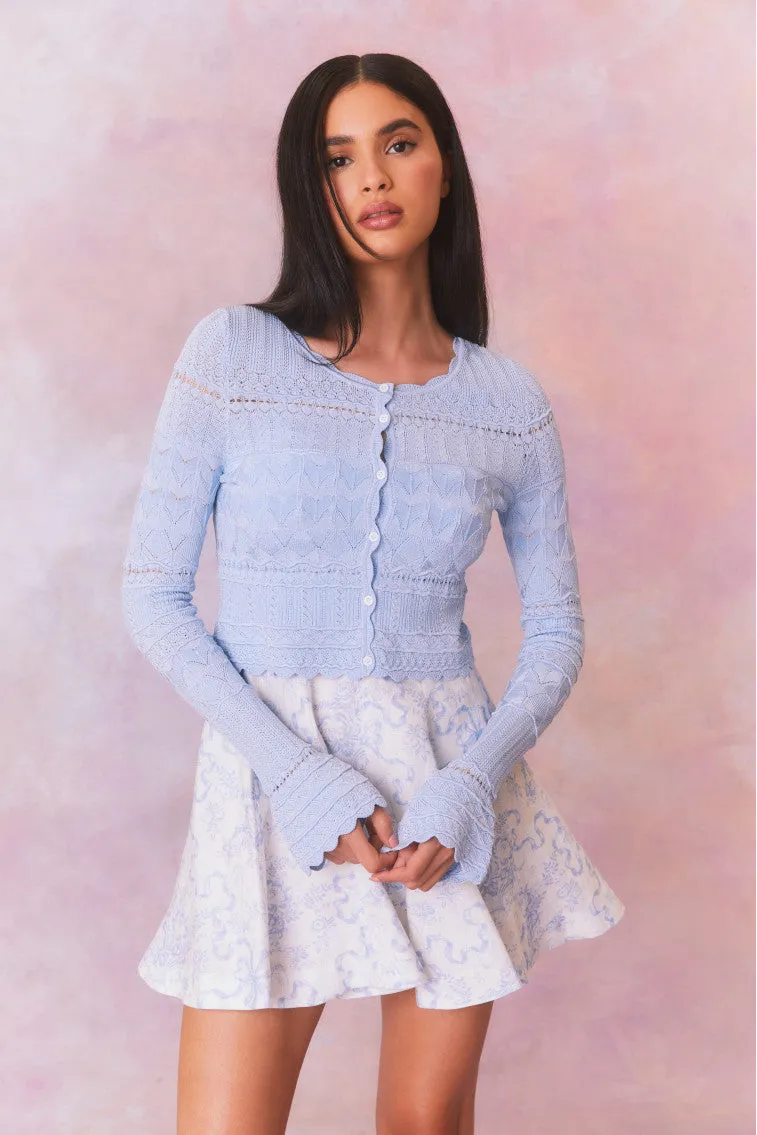 Media Pointelle Scallop Cardigan