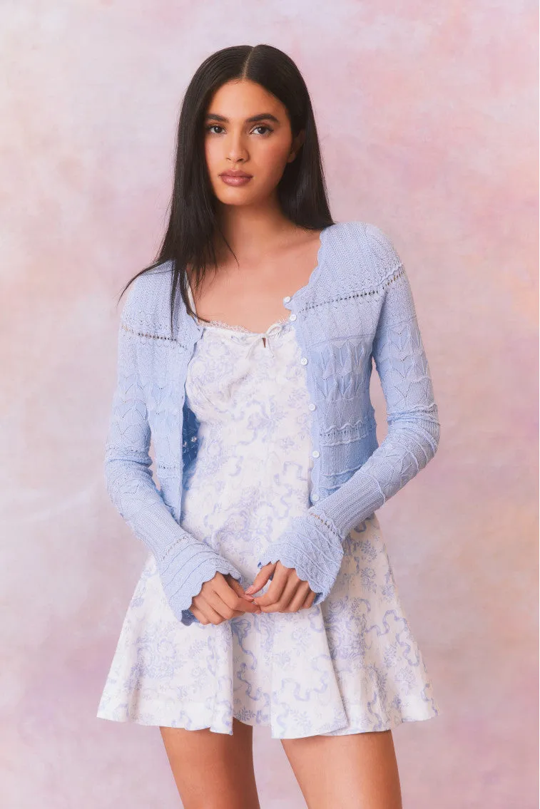 Media Pointelle Scallop Cardigan