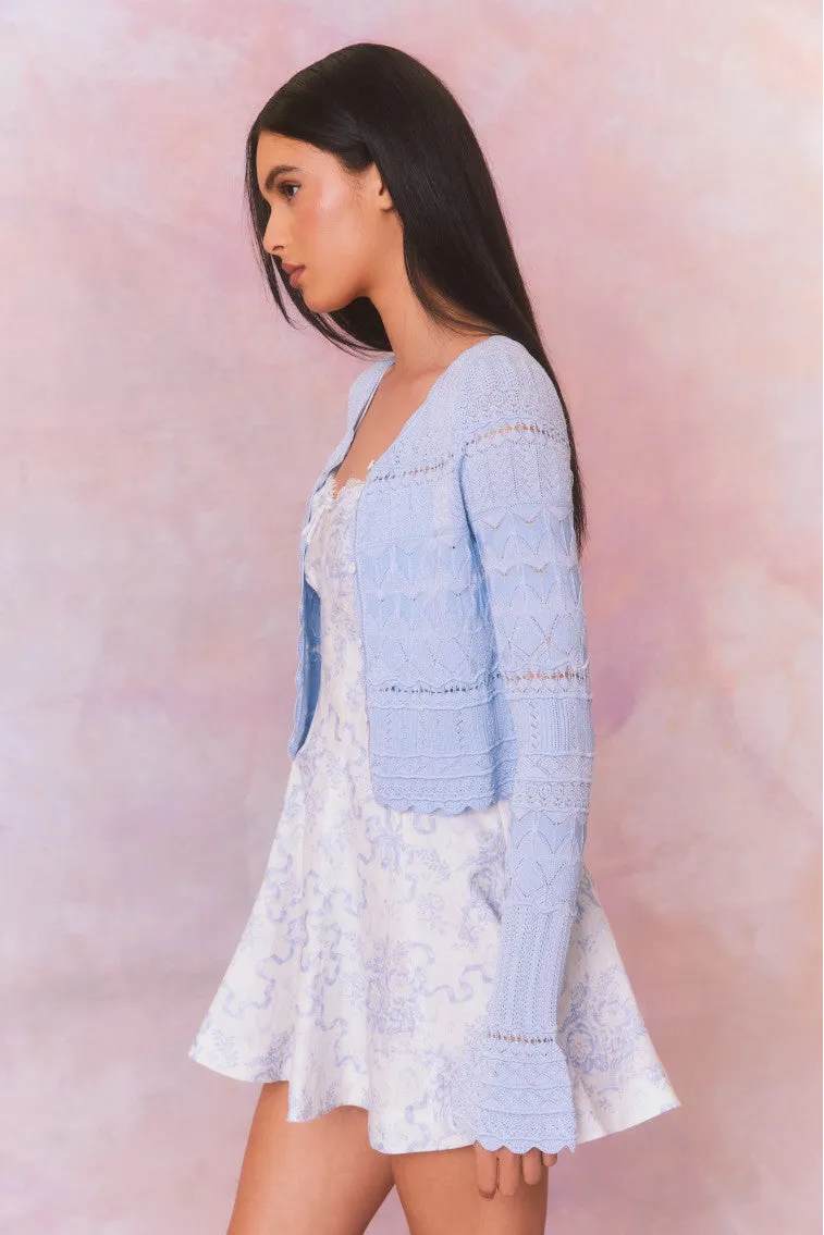 Media Pointelle Scallop Cardigan
