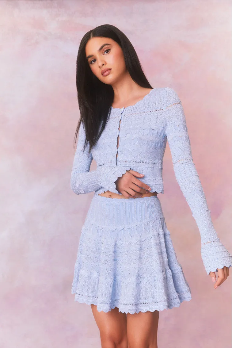 Media Pointelle Scallop Cardigan