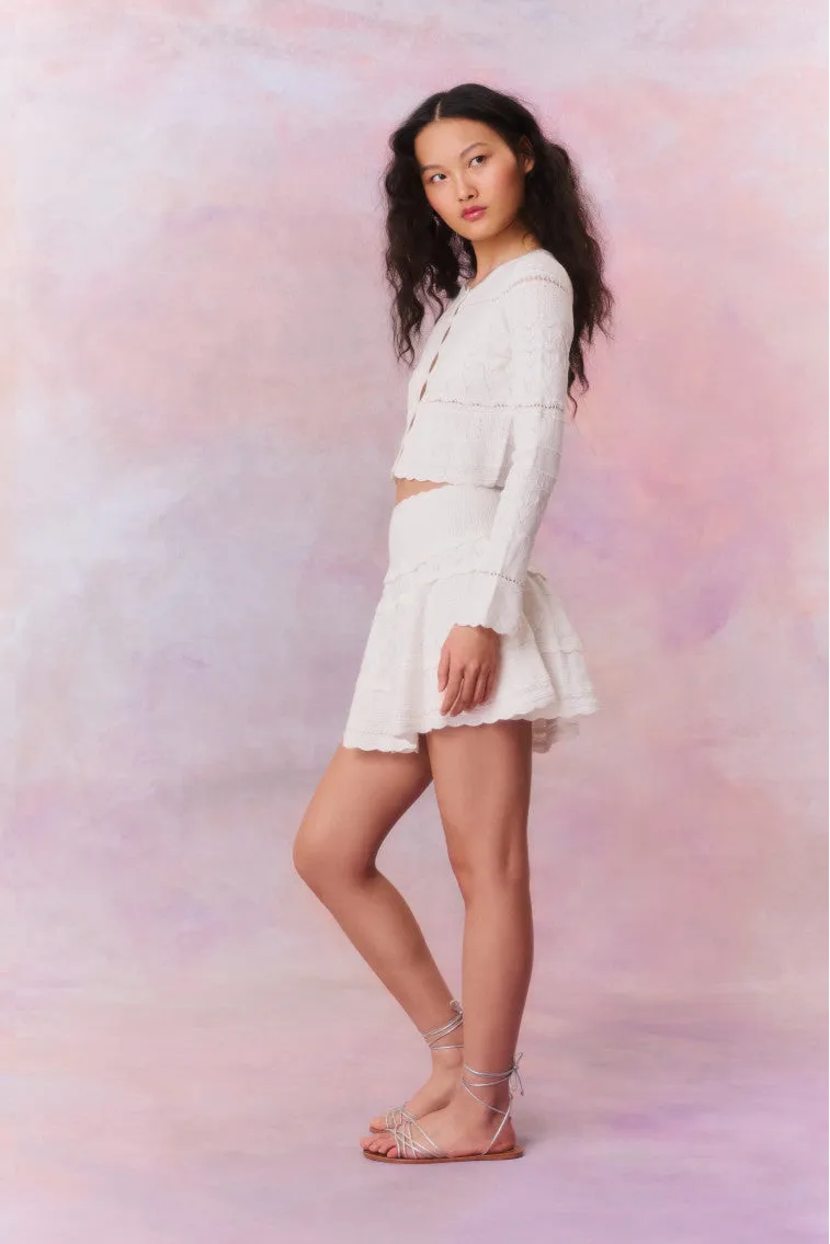 Media Pointelle Scallop Cardigan