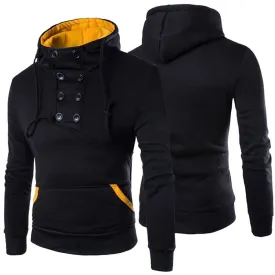 Men Casual Solid Long Sleeve Slim Fit Pullover Hoodie Streetwear