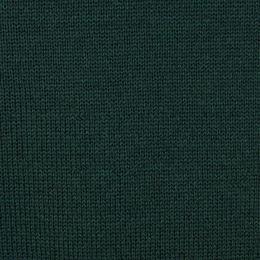Merino Wool Knitted Polo - Forest Green