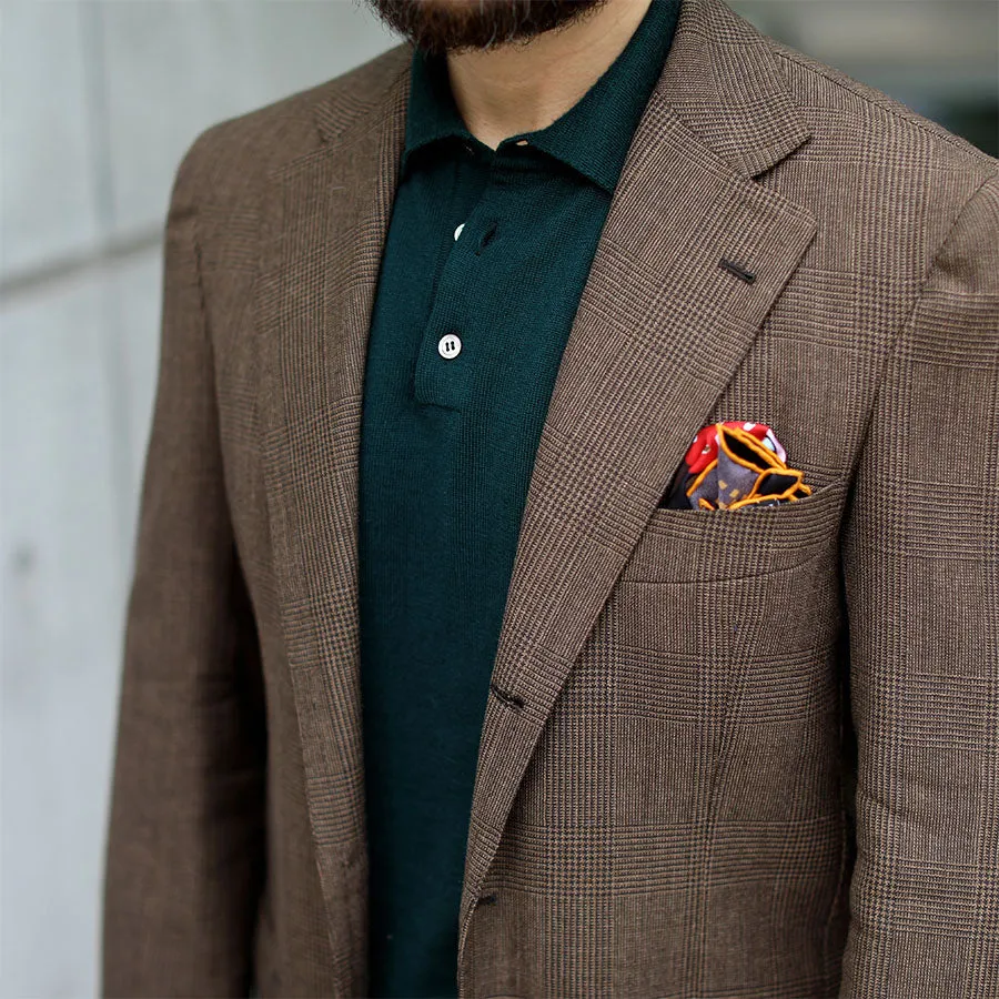 Merino Wool Knitted Polo - Forest Green