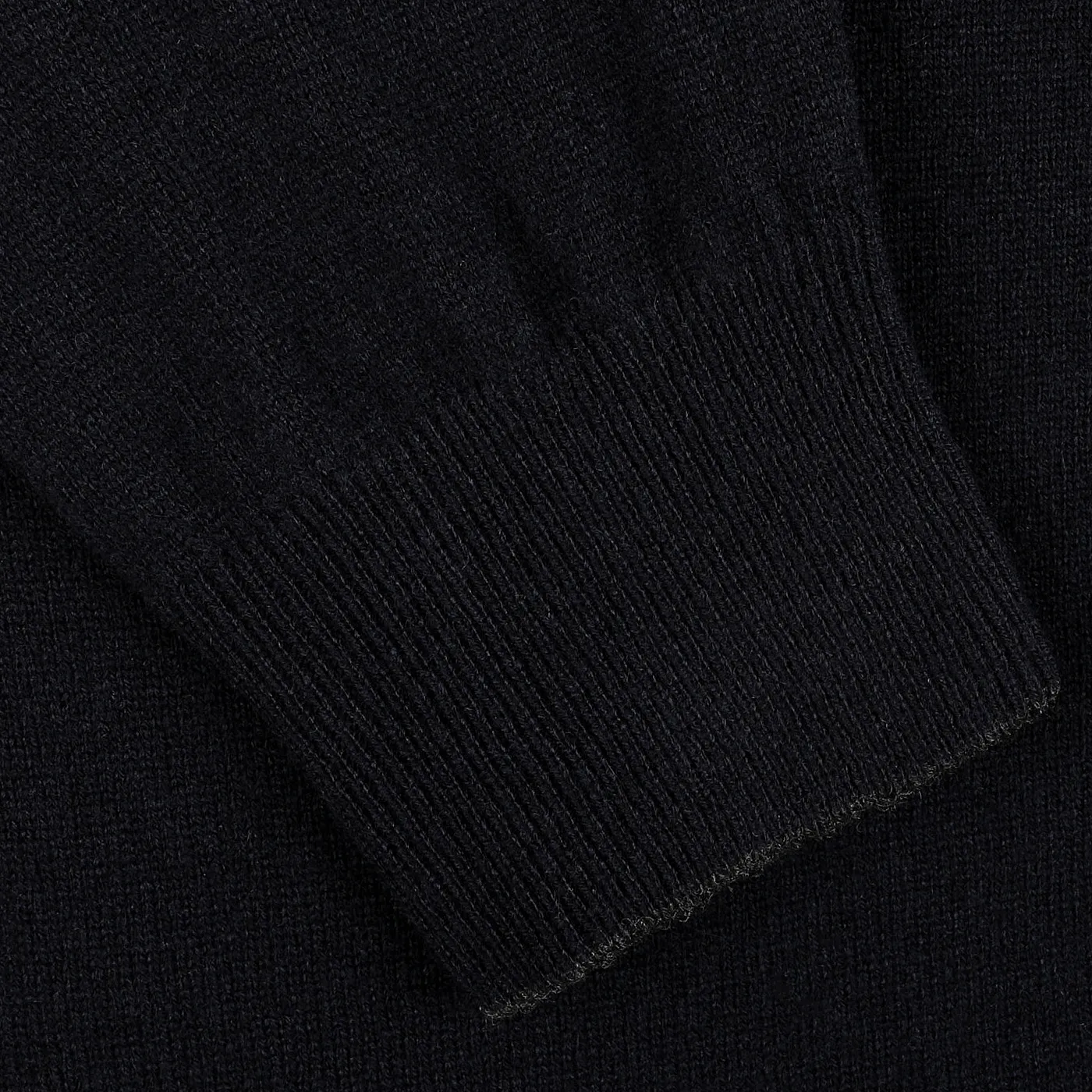 Navy Blue Wool Cashmere Zip Cardigan