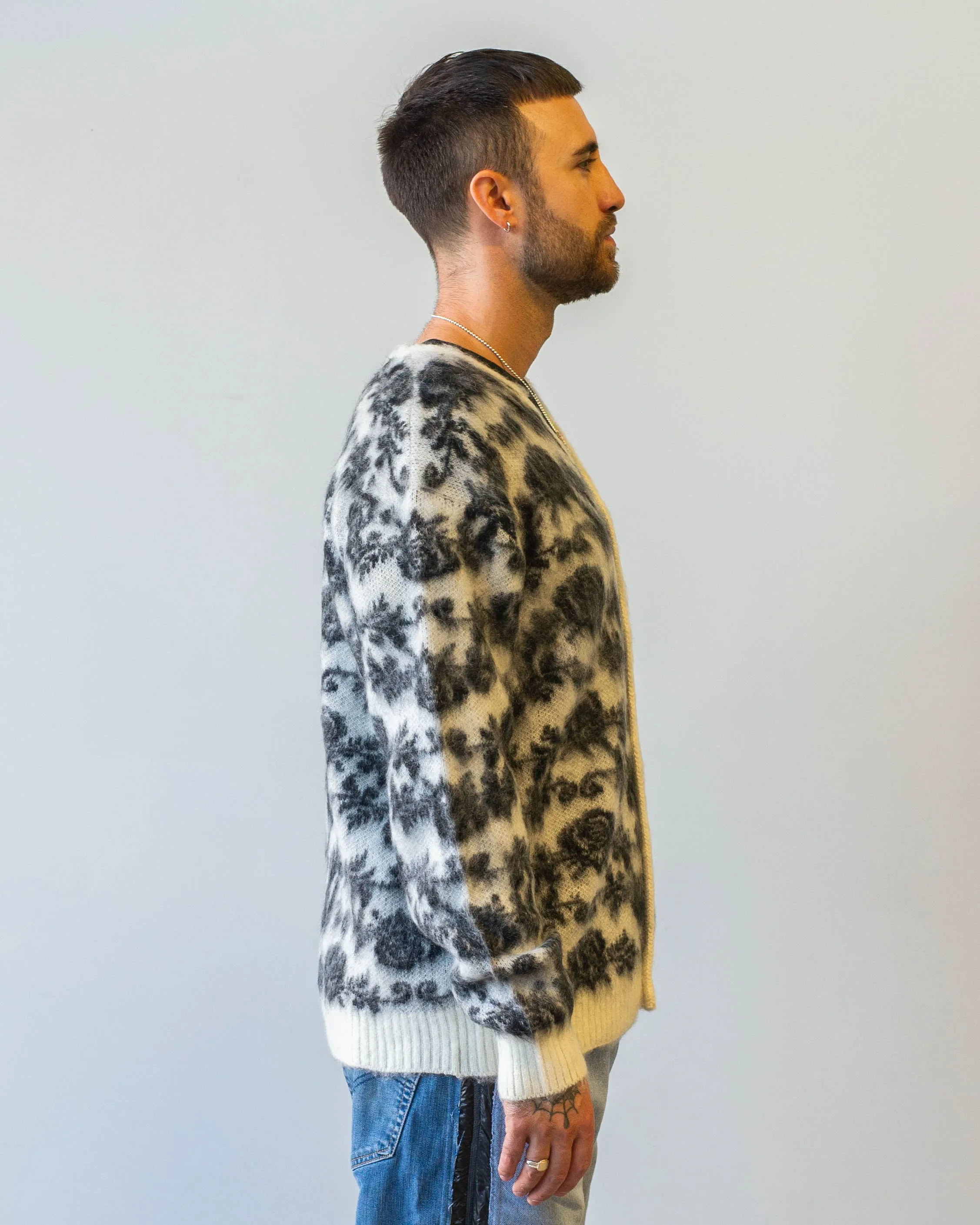 Needles Mohair Cardigan Rose Ice White