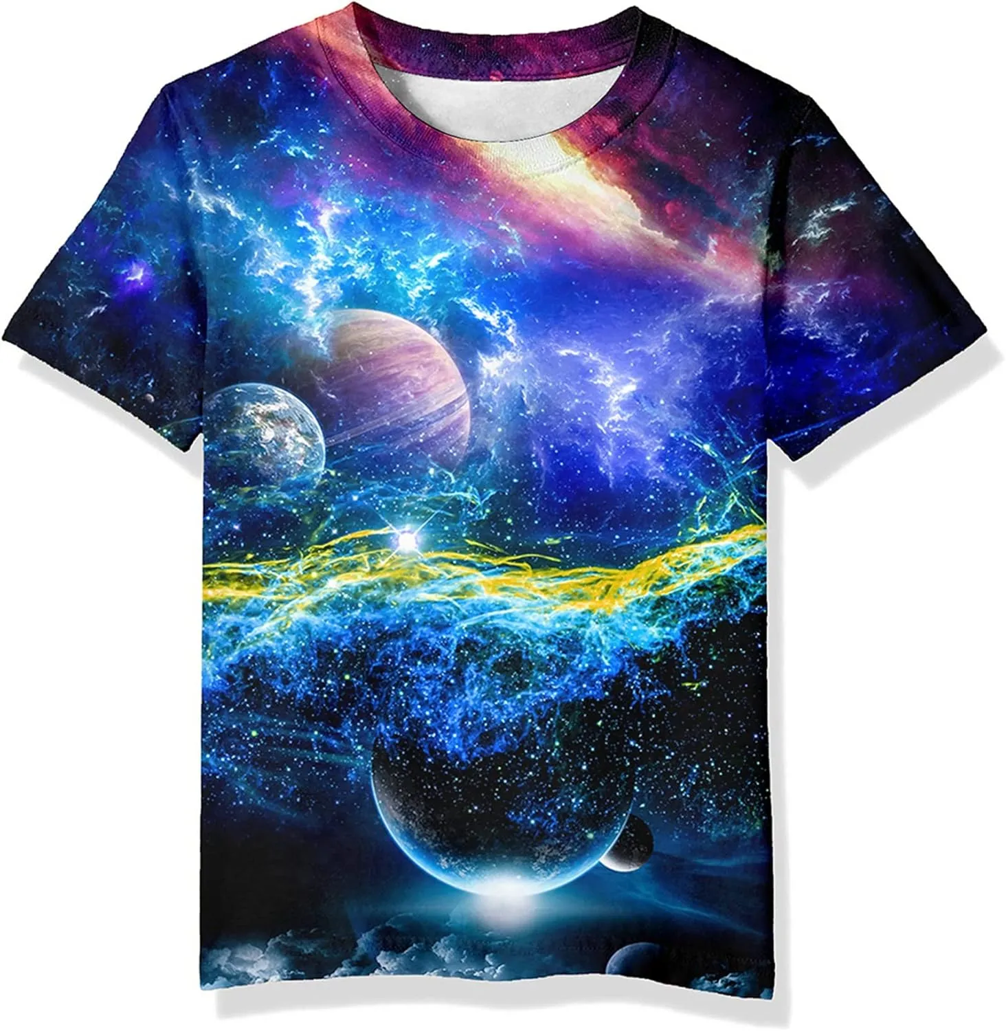 Neemanndy Teens Boys Girls Shirts 3D Print Colorful Design Graphic Tee Shirt with Short Sleeve for Kids 6-16 Years