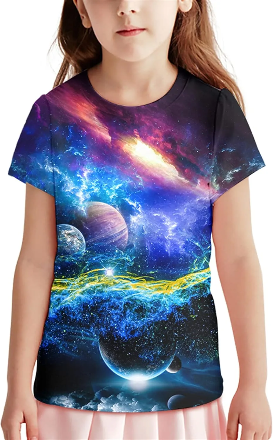 Neemanndy Teens Boys Girls Shirts 3D Print Colorful Design Graphic Tee Shirt with Short Sleeve for Kids 6-16 Years