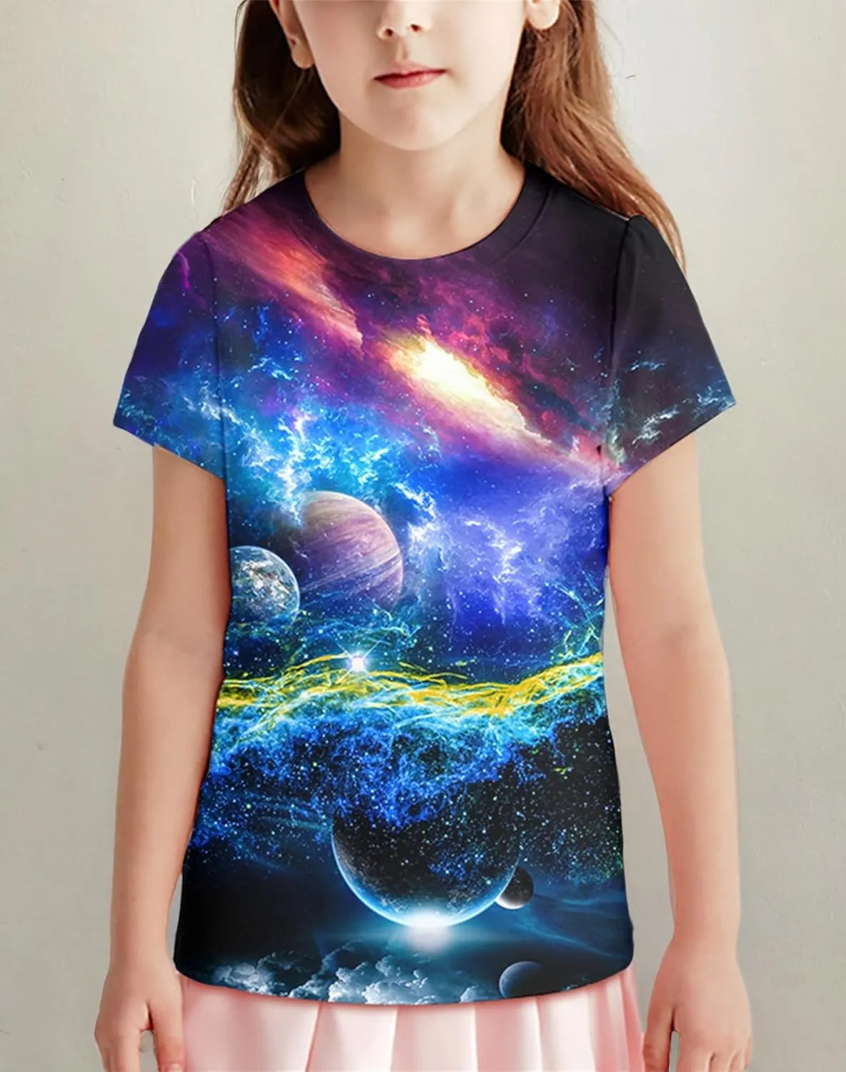 Neemanndy Teens Boys Girls Shirts 3D Print Colorful Design Graphic Tee Shirt with Short Sleeve for Kids 6-16 Years