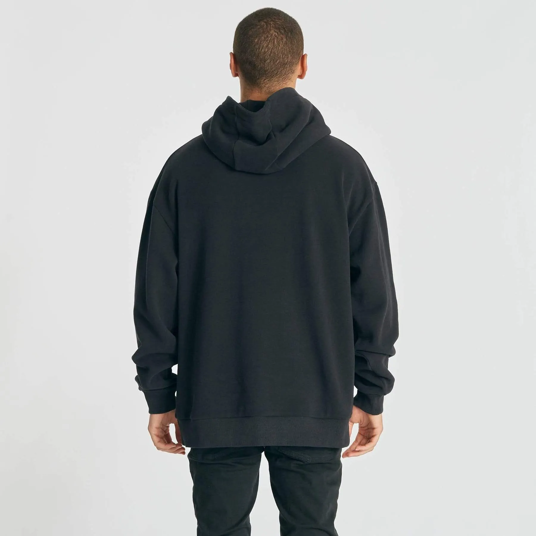 Nomadic Paradise MENS SURREAL RELAXED HOODED SWEATER - JET BLACK