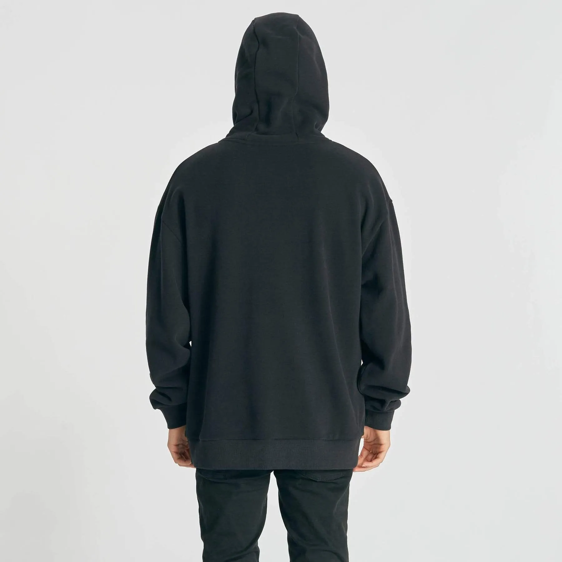 Nomadic Paradise MENS SURREAL RELAXED HOODED SWEATER - JET BLACK