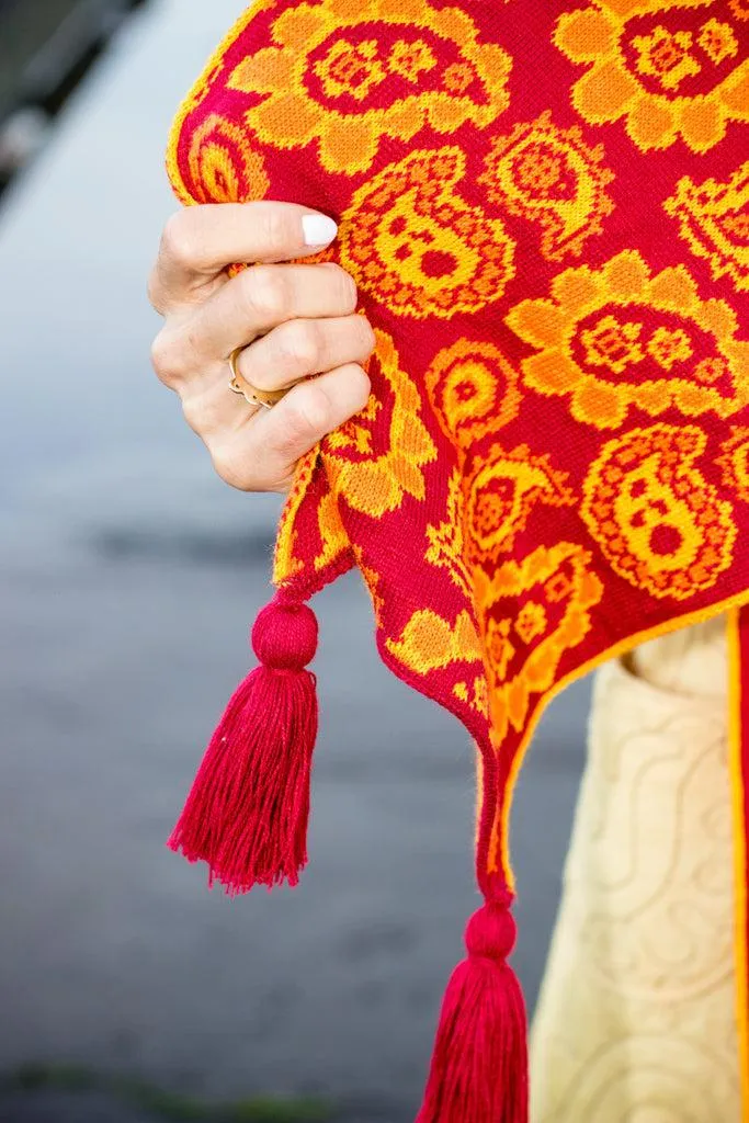 Paisley Long Knitted Scarf