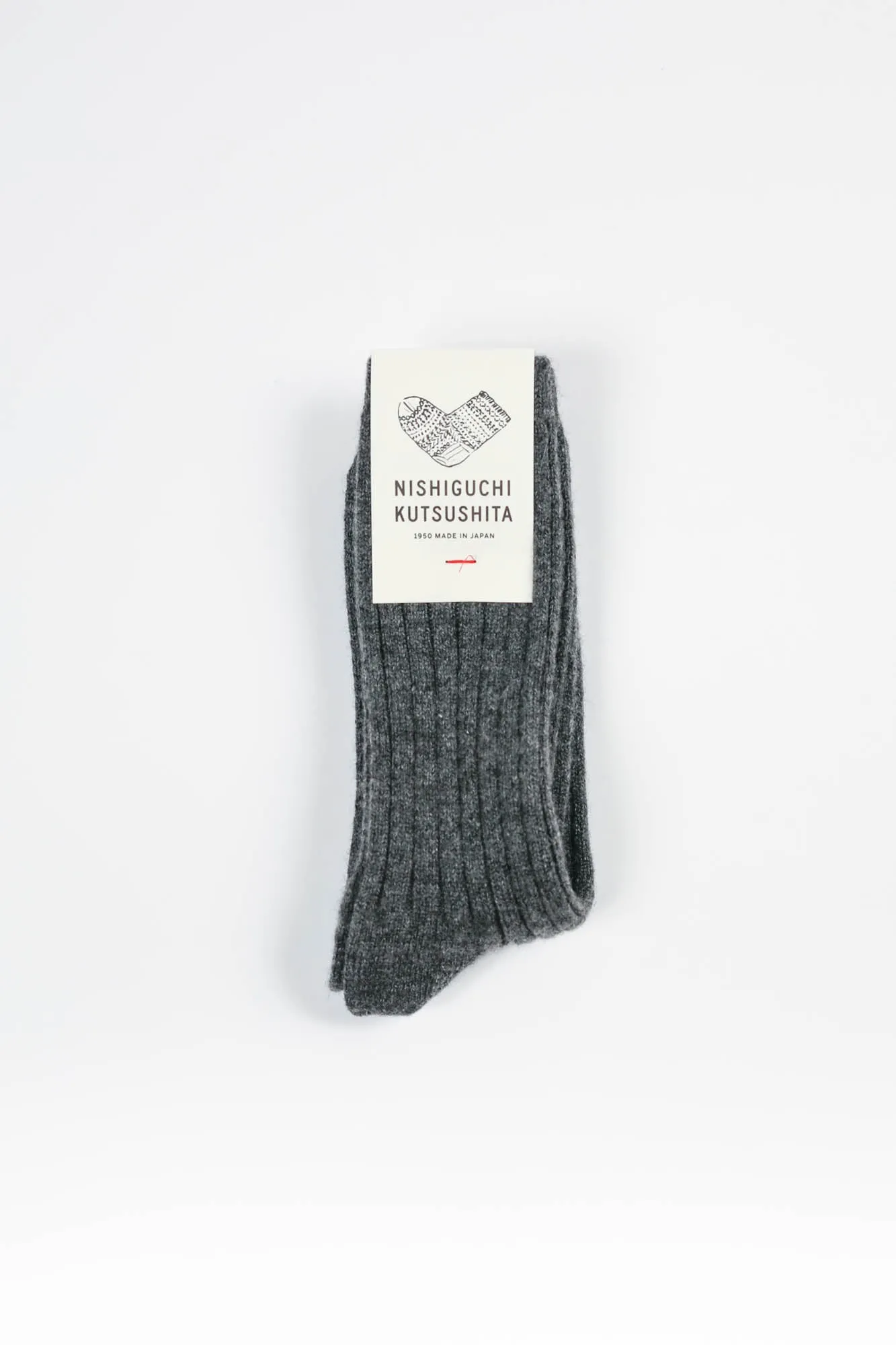 Praha Cashmere Ribbed Socks | Charcoal
