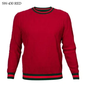 prestige red men's crewneck sweaters long sleeves pullover fashion design
