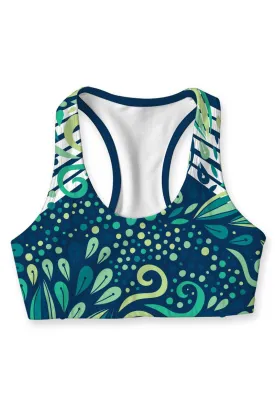 Revival Stella Green Seamless Racerback Sport Yoga Bra - Women