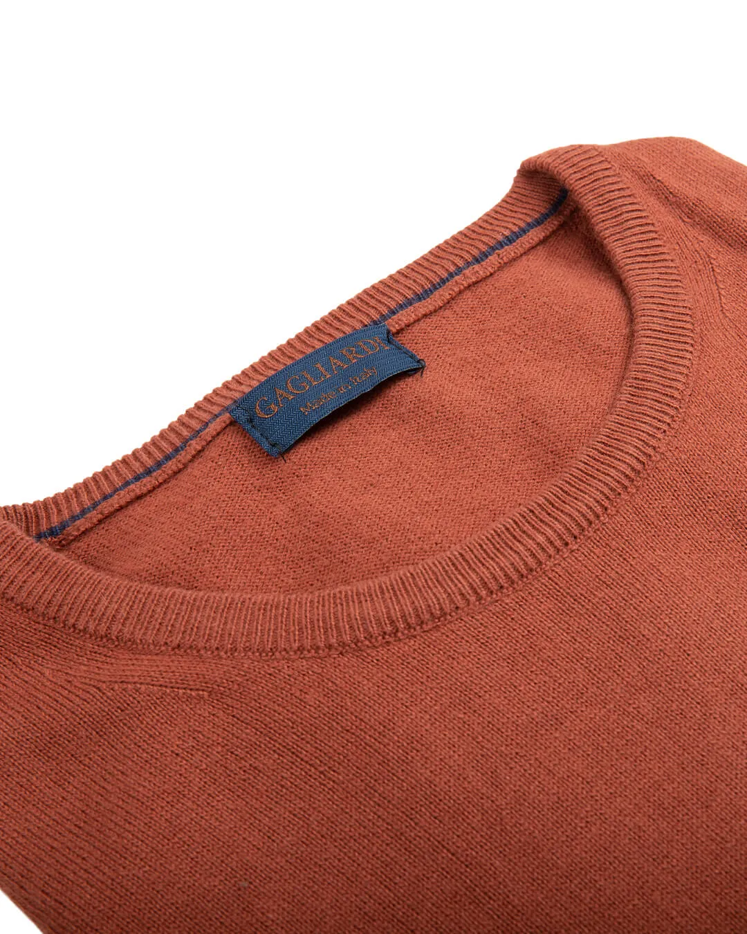 Rust Cotton Cashmere Crew Neck Jumper