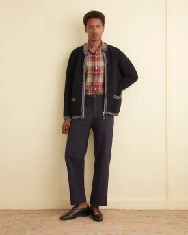 Shaker Stitch Cardigan - Navy