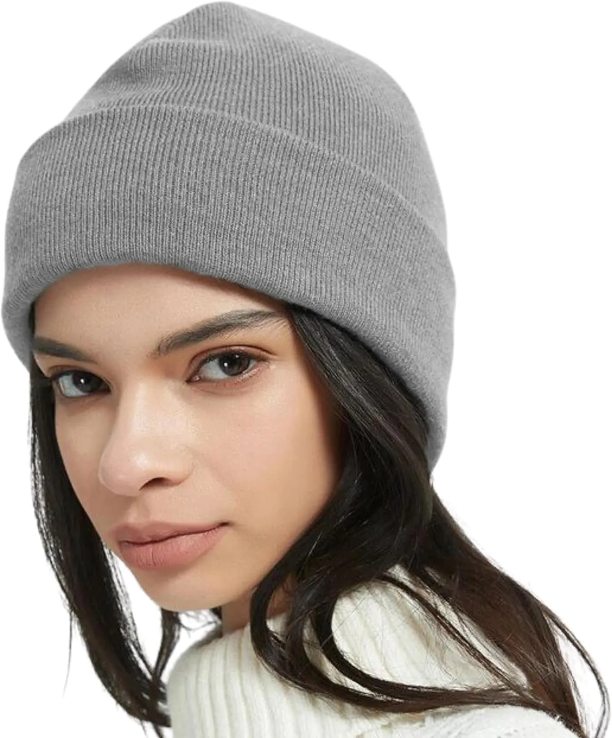 Soft Multicolor Winter Hats, Knitted Beanie Hats for Women & Men Knit Cuffed Beanies Women Plain Beanies
