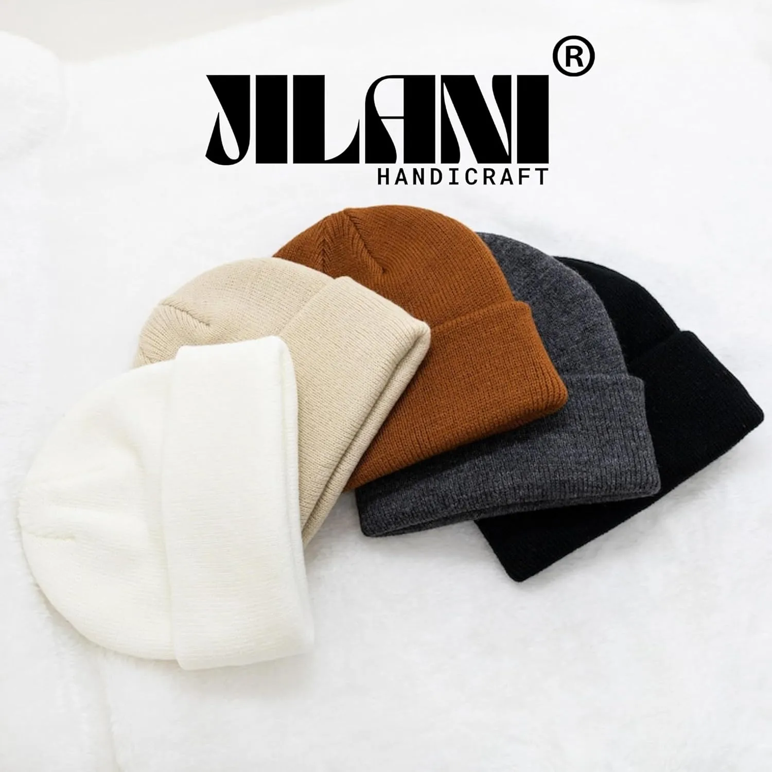 Soft Multicolor Winter Hats, Knitted Beanie Hats for Women & Men Knit Cuffed Beanies Women Plain Beanies