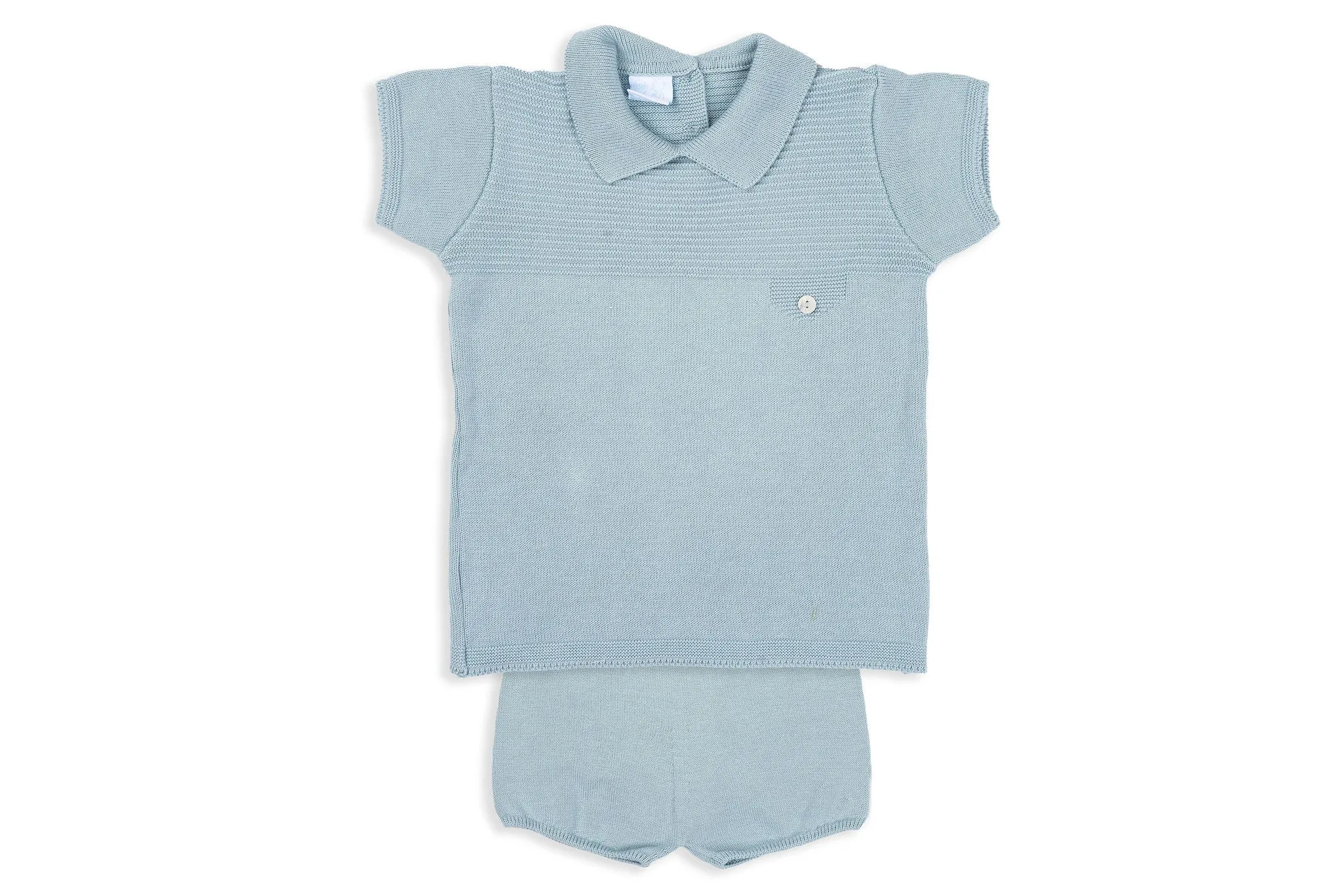 Solid Mint Two-Piece Knit Shorts Set