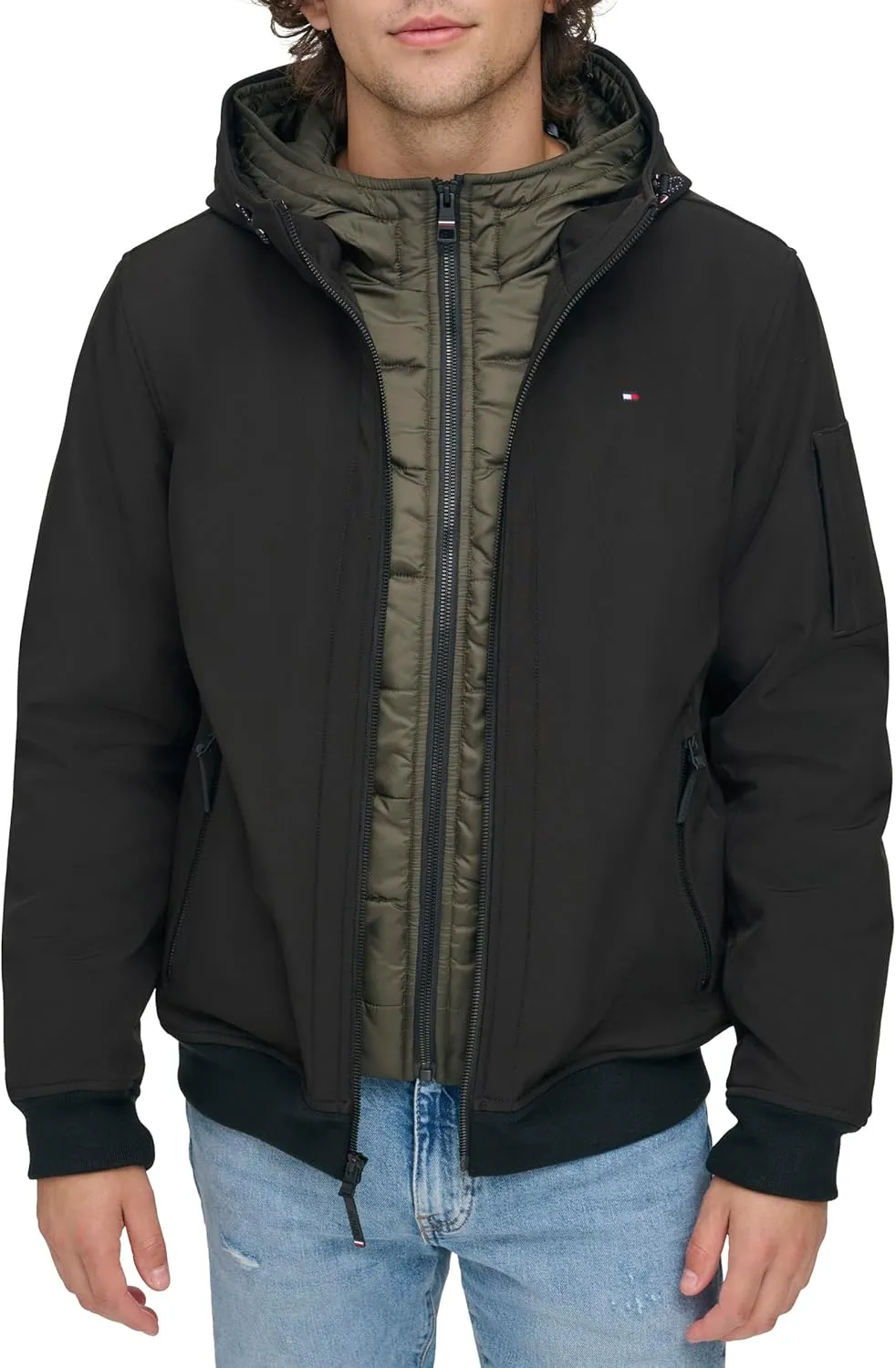 Tommy Hilfiger Men's Soft Shell Active Filled Bomber Jacket