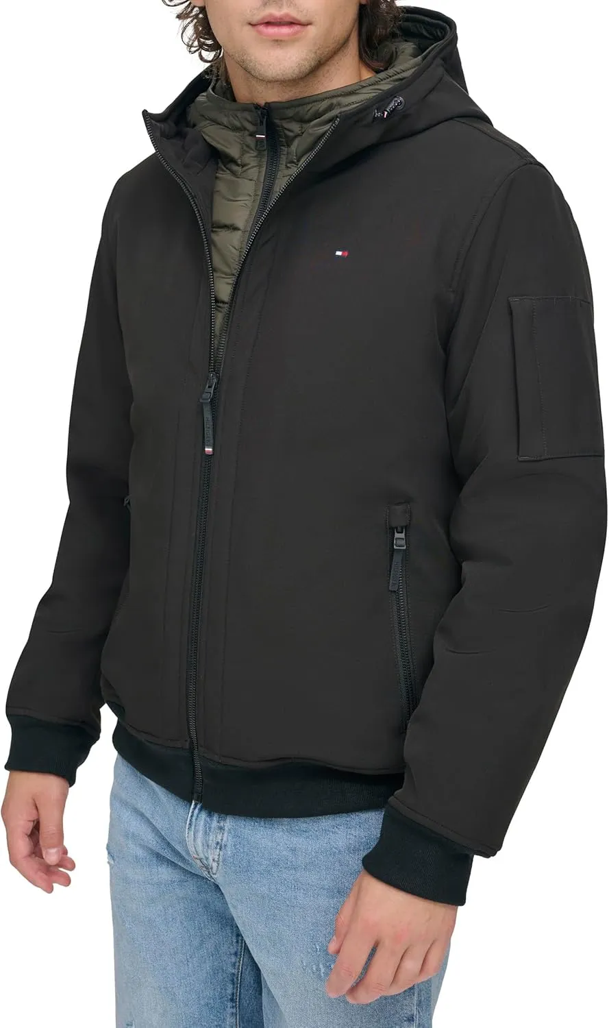Tommy Hilfiger Men's Soft Shell Active Filled Bomber Jacket