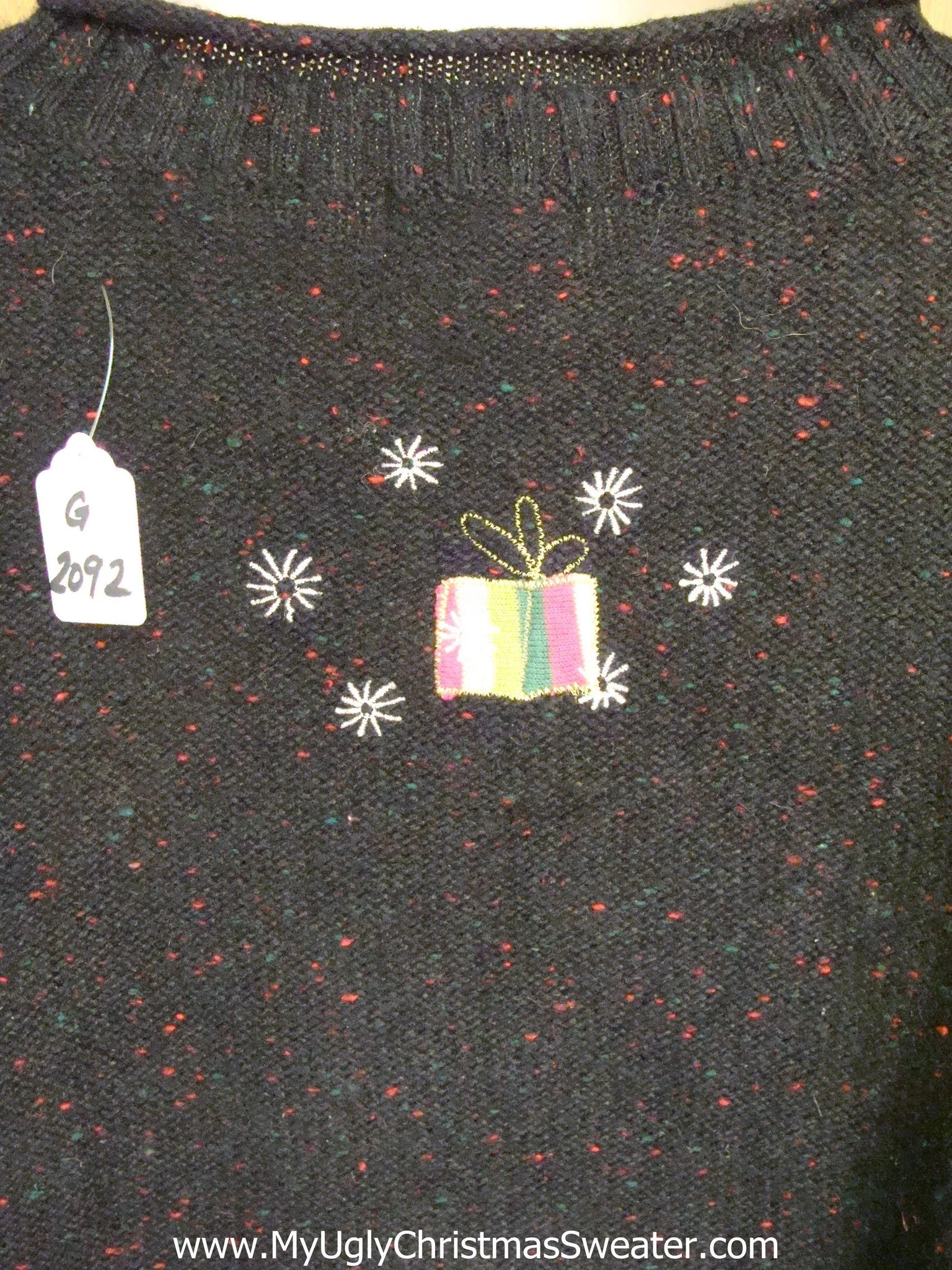 WARM WISHES Santa all Wrapped Up Ugly Xmas Sweater with Lights