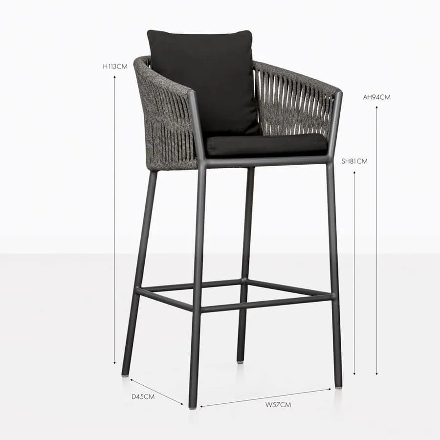 Washington Rope Bar Stool (Agora Cushion)