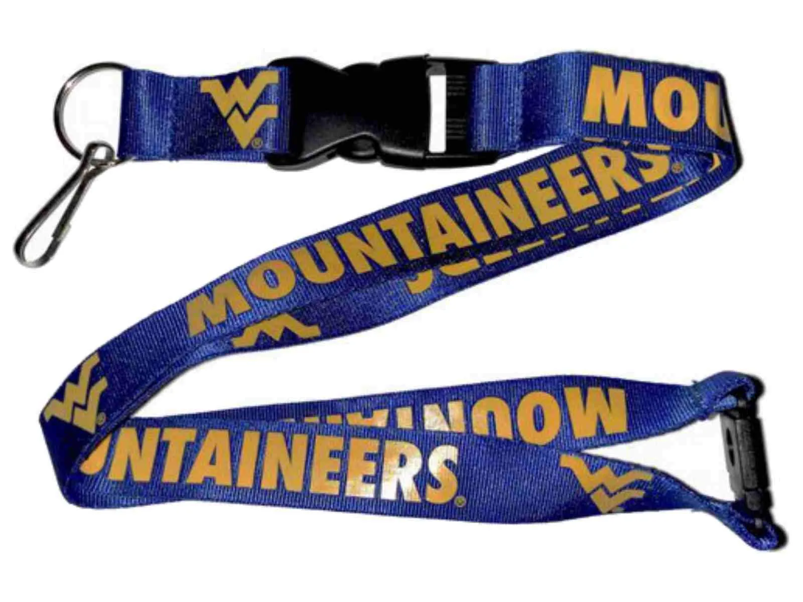 West Virginia Mountaineers Aminco Durable Material Buckle Lock Blue Lanyard