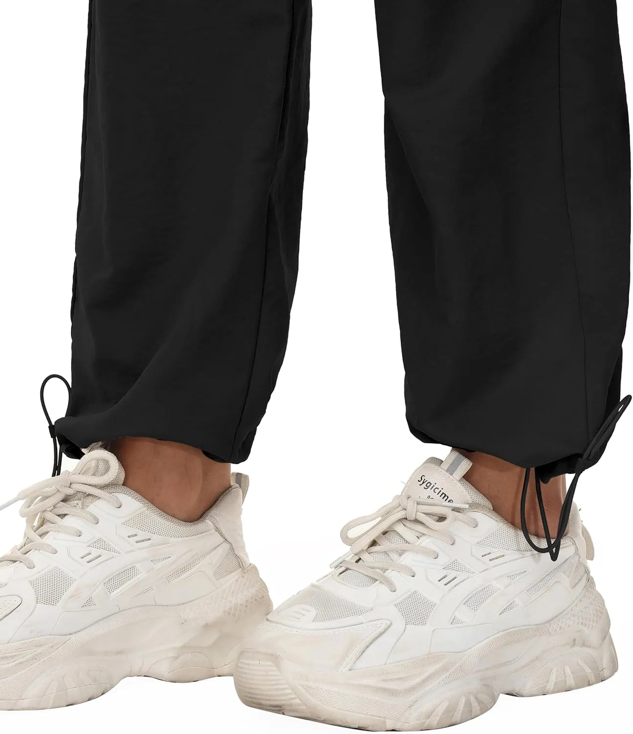 Womens Cargo Joggers Parachute Y2K Pants Lightweight Hiking Travel Scrub Pants Elastic Waist with Drawstring Quick Dry