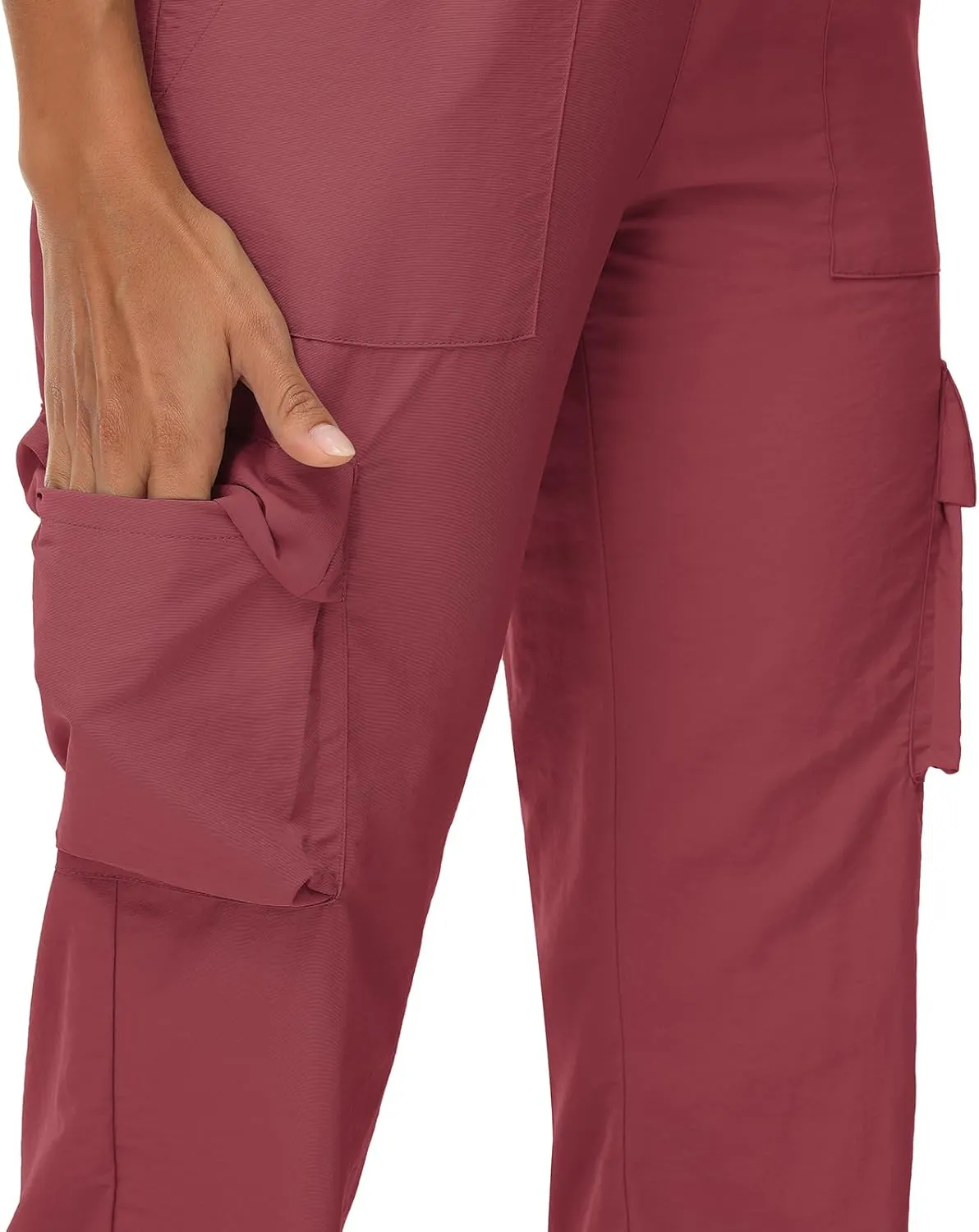 Womens Cargo Joggers Parachute Y2K Pants Lightweight Hiking Travel Scrub Pants Elastic Waist with Drawstring Quick Dry