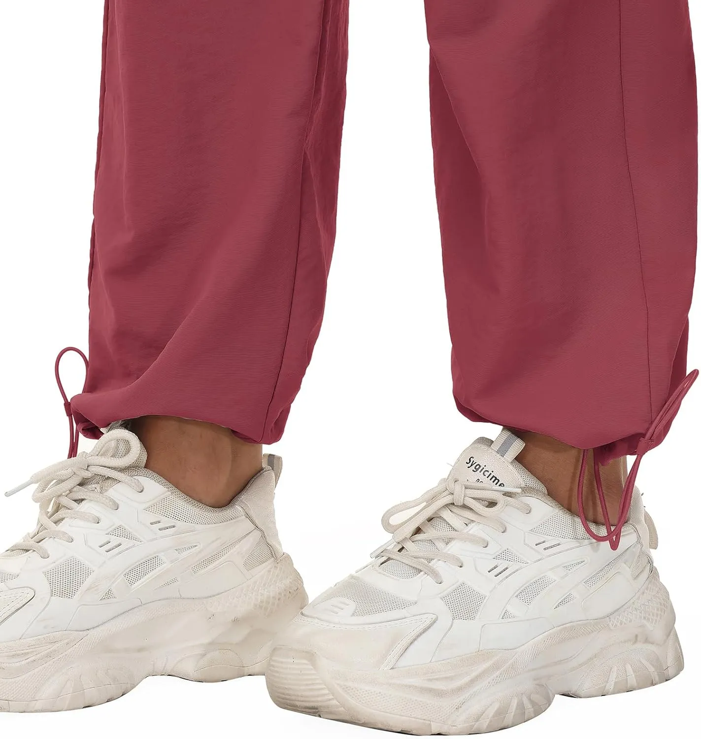 Womens Cargo Joggers Parachute Y2K Pants Lightweight Hiking Travel Scrub Pants Elastic Waist with Drawstring Quick Dry