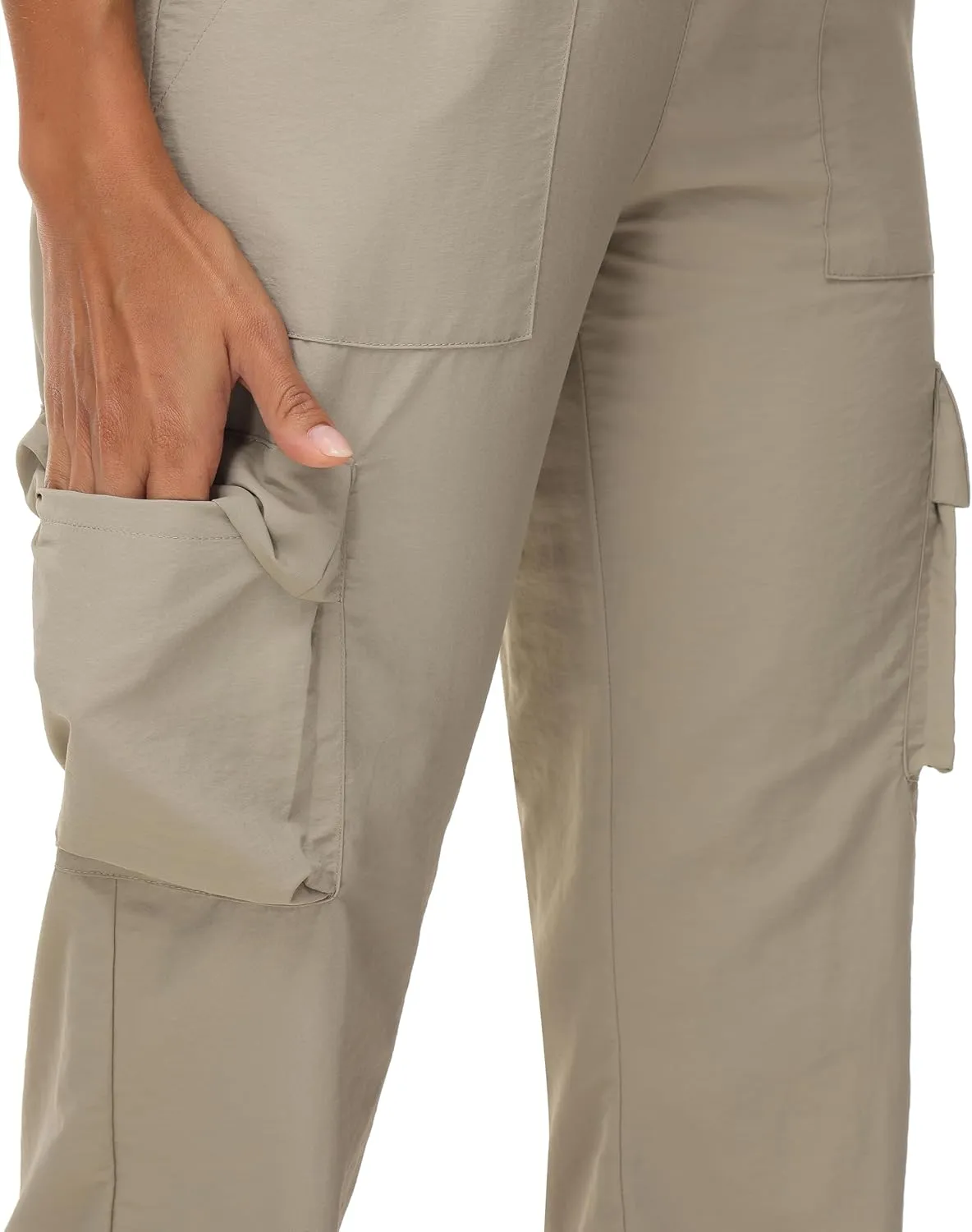 Womens Cargo Joggers Parachute Y2K Pants Lightweight Hiking Travel Scrub Pants Elastic Waist with Drawstring Quick Dry