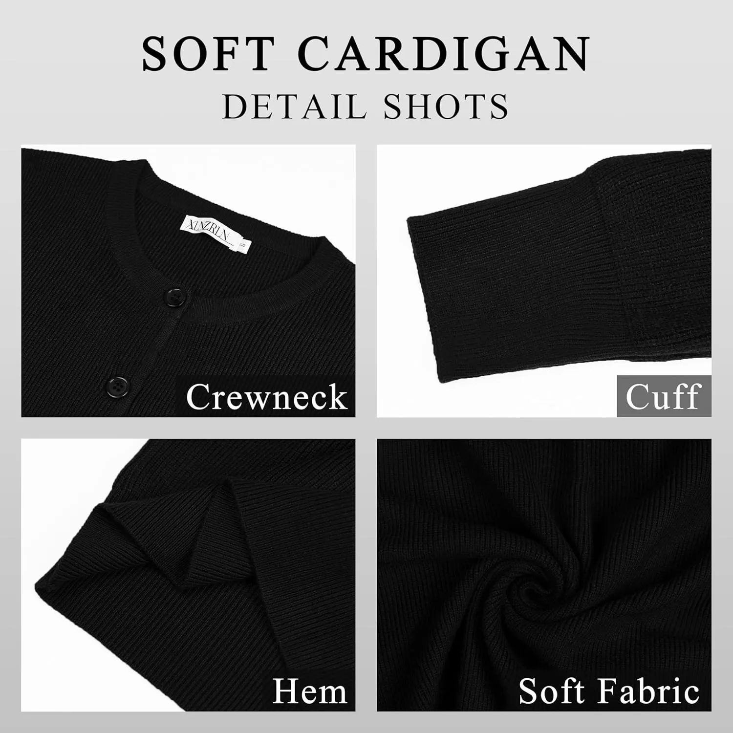 Women's Crew Neck Cardigan Button Down Long Sleeve Soft Knit Sweater Top Outwear Coat