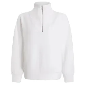 Womens Hawley Half Zip Sweat White - 2024