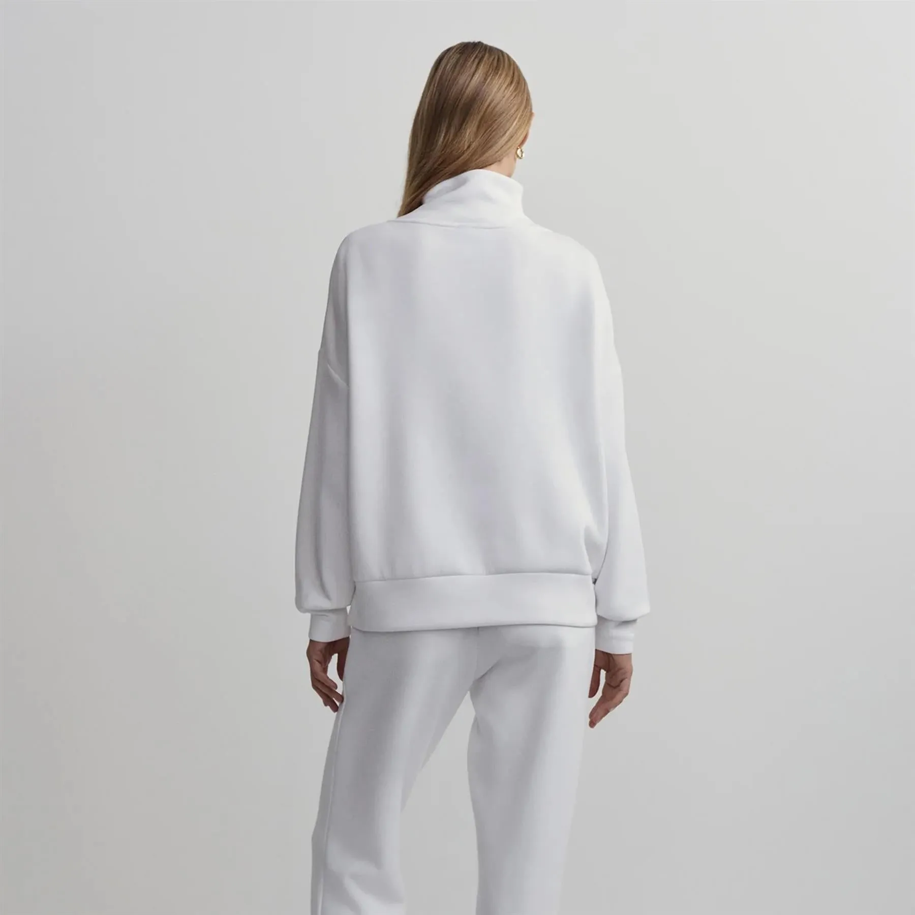 Womens Hawley Half Zip Sweat White - 2024
