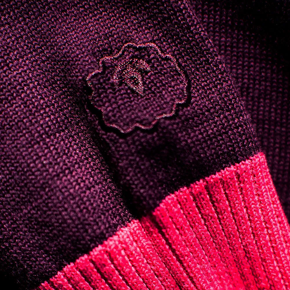Womens Merino Crew Sweater (Wine/Fuchsia)